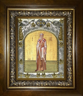 Икона Иерофей преподобный, в деревяном киоте Икона Иерофей преподобный, в деревяном киоте