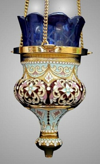 Лампада филигранная греческая с эмалью / золочение