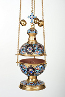 Кадило круглое №2 филигрань, эмаль, роспись / золочение