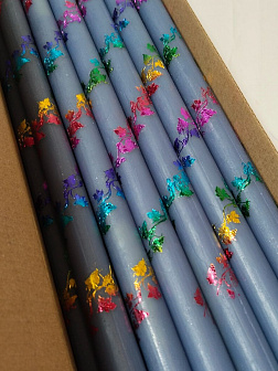 Свечи праздничные №8 (уп 20шт), ГОЛУБЫЕ (Радужная лоза)