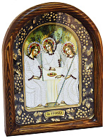 Икона Святая Троица из бисера ручной работы