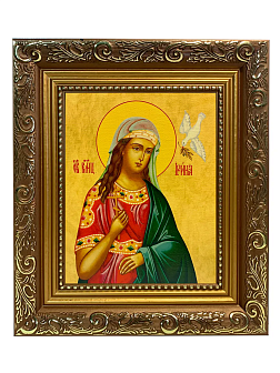 Именная икона Ирина Македонская Великомученица на холсте в киоте 083