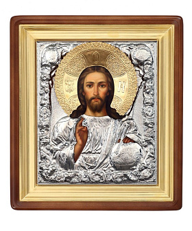 Икона живописная в киоте 24х30 масло, риза № 76А, киот №1 Спаситель