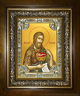 Икона Иоанн Предтеча Креститель Господень в деревянном киоте