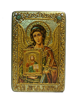 Икона ''Ангел-Хранитель'' ручной работы в декоративном деревянном футляре