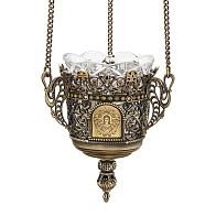 Лампада подвесная №41 литье, эмаль / патинирование, золочение