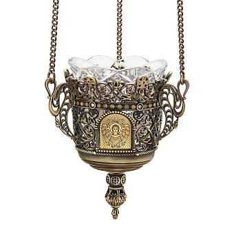 Лампада подвесная №41 литье, эмаль / патинирование, золочение