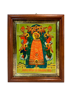 Икона Прибавление ума Божия Матерь на холсте в киоте 122 Икона Прибавление ума Божия Матерь на холсте в киоте 122