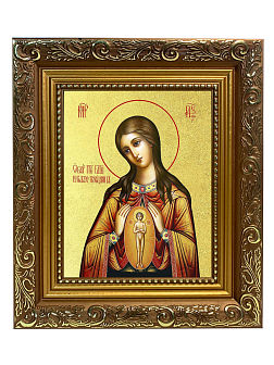 Икона Божией Матери "Помощница в родах" с золочением поталью, 03058-УЛ