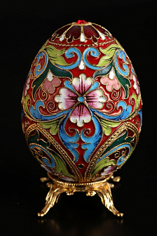 Яйцо пасхальное филигрань, эмаль, роспись / золочение