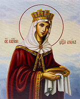 Икона Елена равноапостольная царица, деревянная рамка со стеклом 15х18х2 см 071