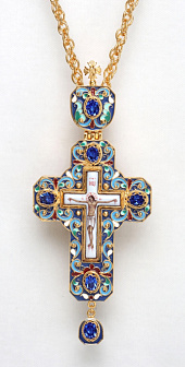 Крест наперсный №131 филигрань, эмаль / золочение