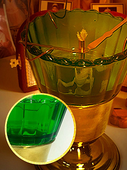 Набор для молитвы: лампада зеленая, ладаница-паучок, ладан 10 гр, масло лампадное 0,3 л