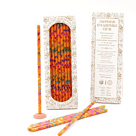 Свечи праздничные №20/40 (уп 10шт), ОРАНЖЕВЫЕ (Радужная лоза)