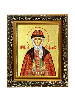 Икона "Евдокия Московская", св. прав. кнг., с золочением поталью, 10013-УЛ Икона "Евдокия Московская", св. прав. кнг., с золочением поталью, 10013-УЛ