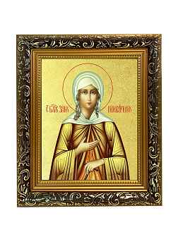 Икона "Ксения Петербуржская", св. блаж., с золочением поталью, 10029-УЛ