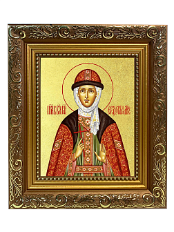 Икона "Евдокия Московская", св. прав. кнг., с золочением поталью, 10013-УЛ Икона "Евдокия Московская", св. прав. кнг., с золочением поталью, 10013-УЛ