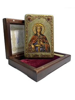 Икона ''Великомученица Екатерина'' ручной работы в футляре