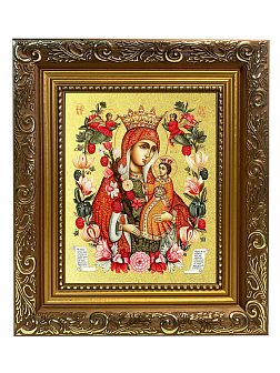 Икона Божией Матери "Неувядаемый Цвет" с золочением поталью, 03049-УЛ Икона Божией Матери "Неувядаемый Цвет" с золочением поталью, 03049-УЛ