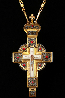 Крест наперсный №68 / золочение / серебро гильяш (УИН)