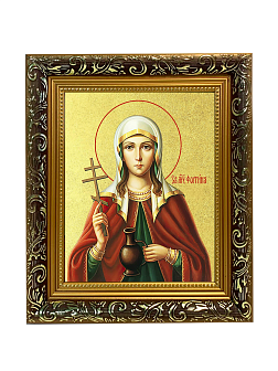 Икона "Фотиния (Светлана) Самаряныня", св. вмц., с золочением поталью, 10Ф1-УЛ Икона "Фотиния (Светлана) Самаряныня", св. вмц., с золочением поталью, 10Ф1-УЛ