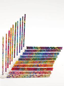 Свечи праздничные №80 (уп 50шт), 10 цветов по 5 шт (Радужная лоза)