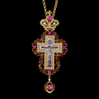 Крест наперсный №90 эмаль / золочение