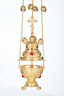 Кадило круглое большое №4 чеканка камни золочение