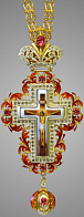 Наперсный крест золотой эмаль позолота