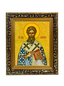 Икона Лев Катанский Преподобный на холсте 179 Икона Лев Катанский Преподобный на холсте 179