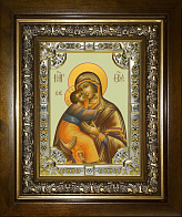 Икона Владимирская Божией Матери в деревянном киоте