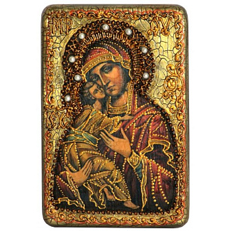Икона Владимирская Божия Матерь ручная работа