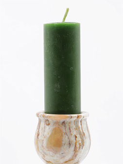 Свеча формовая пеньковая (10см, D35, 5ч), ЗЕЛЕНАЯ