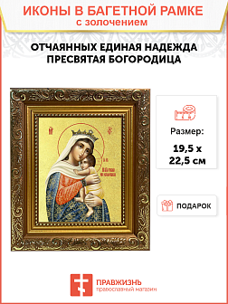 Икона Божией Матери "Отчаяных Единая Надежда" с золочением поталью, 03055-УЛ