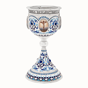 Потир 0.135л 4-деколи, филигрань, эмаль №1 / серебрение / серебряный вкладыш (УИН) Потир 0.135л 4-деколи, филигрань, эмаль №1 / серебрение / серебряный вкладыш (УИН)