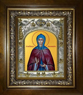 Икона освященная ''Аполлинария'', в деревяном киоте