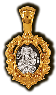 Подвеска-икона Божией Матери "Споручница грешных" с позолотой