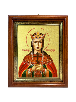 Икона "Александра Римская", св. мц., царица, с золочением поталью, 10001-УЛ