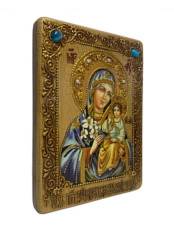 Икона Пресвятой Богородицы НЕУВЯДАЕМЫЙ ЦВЕТ (ПОДАРОЧНАЯ, РУЧНАЯ РАБОТА)