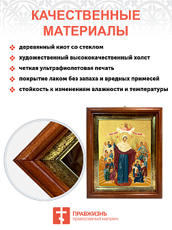 Икона Божией Матери "Всех Скорбящих Радость" с золочением поталью, 03010-УЛ