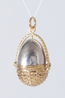 Яйцо-кулон пасхальное №18 / золочение, серебрение