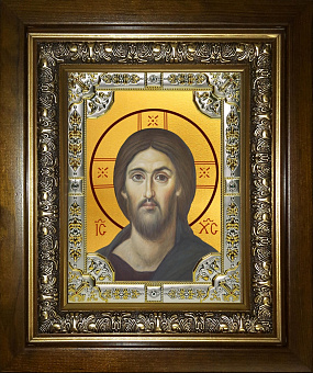 Икона Господь Вседержитель в деревянном киоте Икона Господь Вседержитель в деревянном киоте