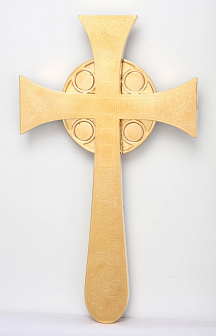 Крест напрестольный мальтийский литьевое распятие, роспись / золочение