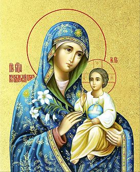 Икона Божией Матери "Неувядаемый Цвет" с золочением поталью, 03048-УЛ Икона Божией Матери "Неувядаемый Цвет" с золочением поталью, 03048-УЛ