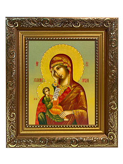 Икона Утоли моя печали Божия Матерь на холсте в киоте 143