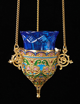 Лампада филигранная №26 эмаль серебро / золочение / (УИН)