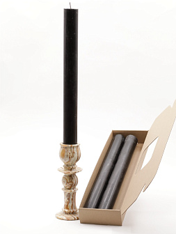 Свечи-столбики, 3шт в коробочке (35см, D35, 15ч), ЧЕРНЫЕ