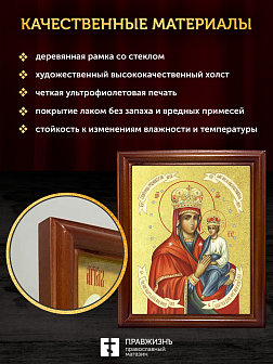 Икона Божией Матери Споручница грешных с золочением, деревянная рамка со стеклом 15х18х2 см 1139 Икона Божией Матери Споручница грешных с золочением, деревянная рамка со стеклом 15х18х2 см 1139