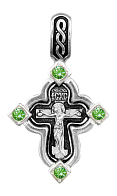 Нательный православный крестик серебряный с чернением