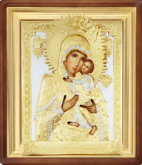 Икона живописная в киоте 50х60 масло, риза №165, киот №1 Толгская БМ